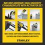 Imagem de Conjunto de Adesivos STANLEY CA Glue - 100ml e 400ml com Ativador para Madeira