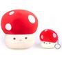 Imagem de Conjunto de almofadas de pelúcia Toaje Cute Mushroom com chaveiro de 35 cm vermelho