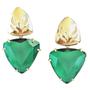 Imagem de Conjunto De Anel E Brincos Com Pedras Verde Esmeralda Banho De Ouro 18k 398 1068