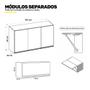 Imagem de Conjunto de Armários Aéreo Cozinha Planejada Lux 120cm e 70cm 100% MDF Branco TX Fosco - Desk Design