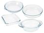 Conjunto de Assadeiras Marinex de Vidro - 4 Peças Celebrity Oven Imagem de Conjunto de Assadeiras Marinex de Vidro