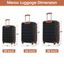 Imagem de Conjunto de bagagem Merax de 3 peças Carry on Hard Case Spinner preto/marrom