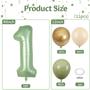 Imagem de Conjunto de balões FunHot 40cm Sage Green Number 1 com balões