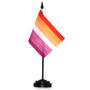 Imagem de Conjunto de bandeiras de mesa Anley Sunset Lesbian Pride com poste de 12 cm