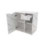Imagem de Conjunto de Banheiro Armário c/ Espelho BN3608 e Balcão Suspenso BN3605 c/ Cuba Pia BN3600 60cm cor Amêndoa/Branco - Tecno Mobili