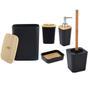 Imagem de Conjunto de Banheiro em Bambu Kit Lixeira Porta Sabonete e Escova de Dente