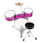 Imagem de Conjunto de Bateria Ashthorpe para Iniciantes - 3 Peças Rosa com Acessórios