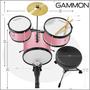 Imagem de Conjunto de Bateria Gammon Junior 3 Peças - Kit para Iniciantes com Banco Rosa