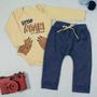 Imagem de Conjunto de bebê body e calça little roar bege