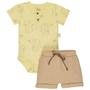 Imagem de Conjunto de Bebê Body e Short Leão Amarelo