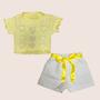 Imagem de Conjunto de Blusa com Strass/Brilho e Shorts Branco com Fita