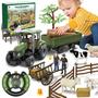 Imagem de Conjunto de brinquedos agrícolas Womaqu: trator de controle remoto com reboque