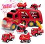 Imagem de Conjunto de brinquedos: caminhão de bombeiros com som e luzes para menino de 1 a 4 anos