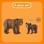 Imagem de Conjunto de brinquedos Schleich Wild Life Grizzly Bear Mother com filhote, 4 peças