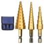 Imagem de Conjunto de Brocas de Escada Banhadas a Titânio - Hexagonal, 3-12mm, 4-12mm e 4-20mm