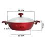 Imagem de Conjunto De Caçarolas Vermelhas Wok 24cm + 28cm Com Espátula E Tampa