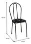 Imagem de Conjunto de Cadeiras 004 - Kit 6 Cadeiras de Aço Preto Cromo e Assento Preto Florido - OG Móveis