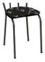 Imagem de Conjunto de Cadeiras 004 - Kit 6 Cadeiras de Aço Preto Cromo e Assento Preto Florido - OG Móveis