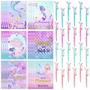 Imagem de Conjunto de Cadernos Teling Mermaid - 24 Blocos de Notas e 24 Canetas
