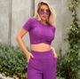 Imagem de Conjunto de Calça com Cropped Lesie Fúcsia   Luxx TAM M