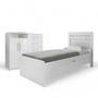Imagem de Conjunto de Cama com Colchão e Cômoda para Quarto Branco