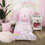 Imagem de Conjunto de cama infantil Everything Kids Caticorn Girl Power 4 peças