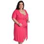 Imagem de Conjunto de Camisola Plus Size Linda Gestante com Robe Maternidade Pink