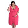 Imagem de Conjunto de Camisola Plus Size Linda Gestante com Robe Maternidade Pink