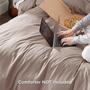 Imagem de Conjunto de Capa de Edredom Bedsure Queen Size com Zíper - Cáqui