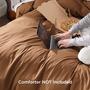 Imagem de Conjunto de Capa de Edredom Bedsure Queen Size com Zíper - Marrom