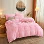 Imagem de Conjunto de Capa de Edredom Besfunny Pink Fluffy Faux Fur - Tamanho Queen