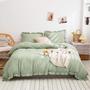 Imagem de Conjunto de Capa de Edredom Merryword Sage Green - Tamanho Twin com Detalhes Ruffled