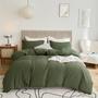 Imagem de Conjunto de Capa de Edredom VCLife - Verde Militar - Queen Size - 3 Peças