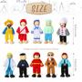 Imagem de Conjunto de casa de bonecas de madeira Skylety Mini People Figures x10