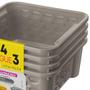 Imagem de Conjunto de Cestas Sanremo SR8869 L4P3 0,746L Cinza
