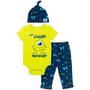 Imagem de Conjunto de chapéu de calça body Disney Pixar Monsters Inc. Mike Baby Boys azul/verde 6-9 meses