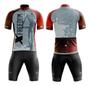 Imagem de Conjunto de Ciclismo Camisa e Bermuda C/ Proteção UV + Óculos Esportivo Espelhado + Par de Manguitos + Bandana