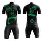 Imagem de Conjunto de Ciclismo Camisa e Bermuda C/ Proteção UV + Óculos Esportivo Espelhado + Par de Manguitos