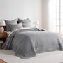 Imagem de Conjunto de colchas Levtex Home Cross Stitch Grey Queen com 2 capas