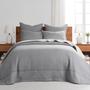 Imagem de Conjunto de colchas Levtex Home Cross Stitch Grey Queen com 2 capas