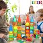 Imagem de Conjunto de construção magnético FNJO Magnetic Tiles 52PCS para crianças