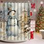 Imagem de Conjunto de cortinas de chuveiro Hewego Christsmas Snowman com 12 ganchos