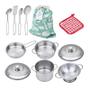 Imagem de Conjunto De Cozinha Infantil Fingir Panelas Mini Utensílios De Cozinha De Aço Inoxidável Brinquedos