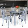 Imagem de Conjunto de Cozinha Mesa 115x75cm Tampo em Granito com 4 Cadeiras Roma Aço Coelho