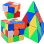 Imagem de Conjunto de Cubos Mágicos CAILEZHI - 3 Peças (2x2, 3x3 e Pirâmide)