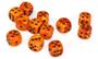 Imagem de Conjunto de Dados DND Chessex Vortex - 12 Dados D6 Laranja e Preto