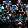 Imagem de Conjunto De Dados DnD De Resina Preta Feito À Mão Poliédrico Com Bordas Afiadas Dungeons And Dragons