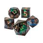 Imagem de Conjunto De Dados DnD De Resina Preta Feito À Mão Poliédrico Com Bordas Afiadas Dungeons And Dragons
