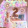 Imagem de Conjunto de decorações de festa Funmemoir Donut 2nd Birthday Girl
