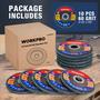 Imagem de Conjunto de discos com aba WORKPRO T29 Zirconia Grinding Wheel, pacote com 10